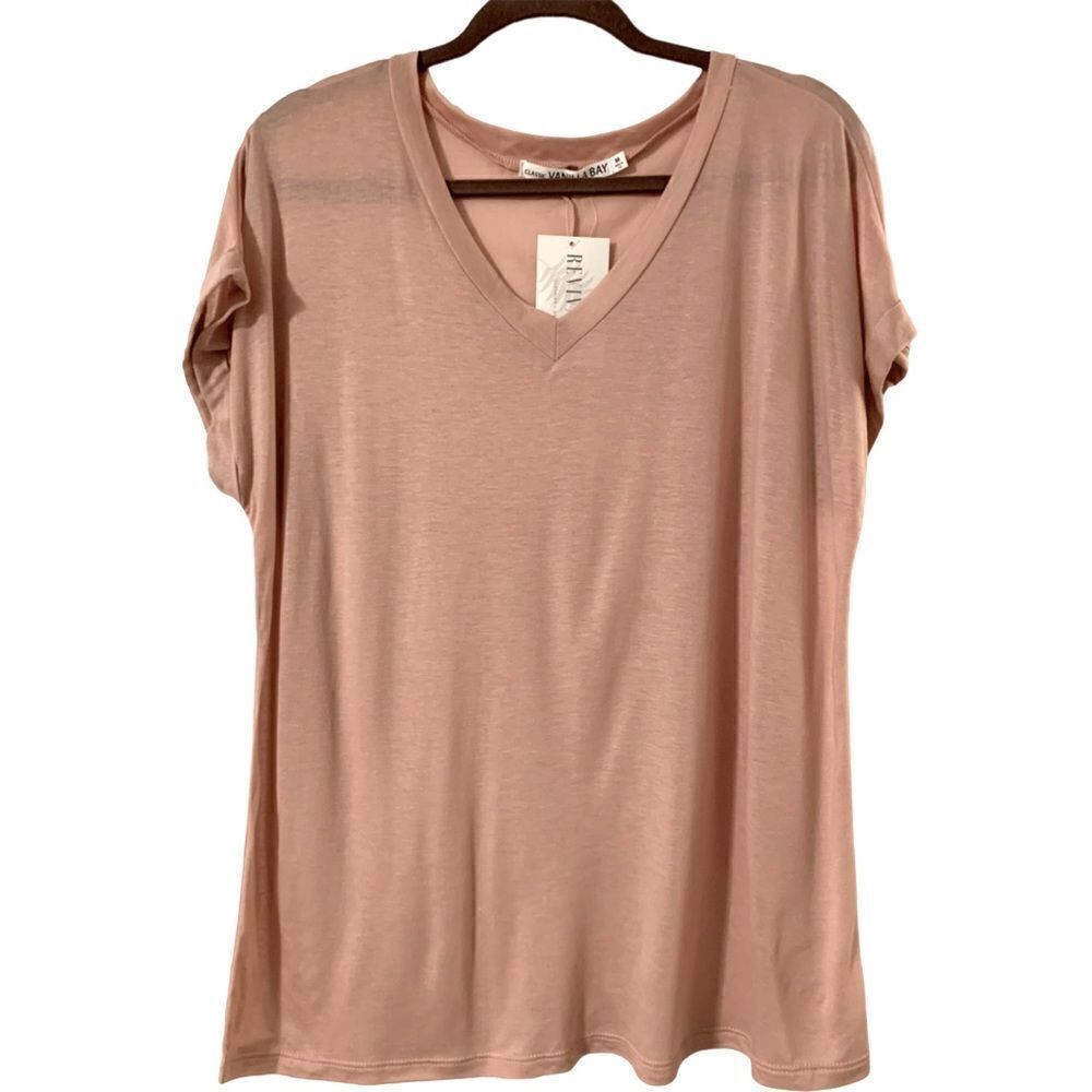 Vanilla Bay Short Sleeve V Neck Tunic Top